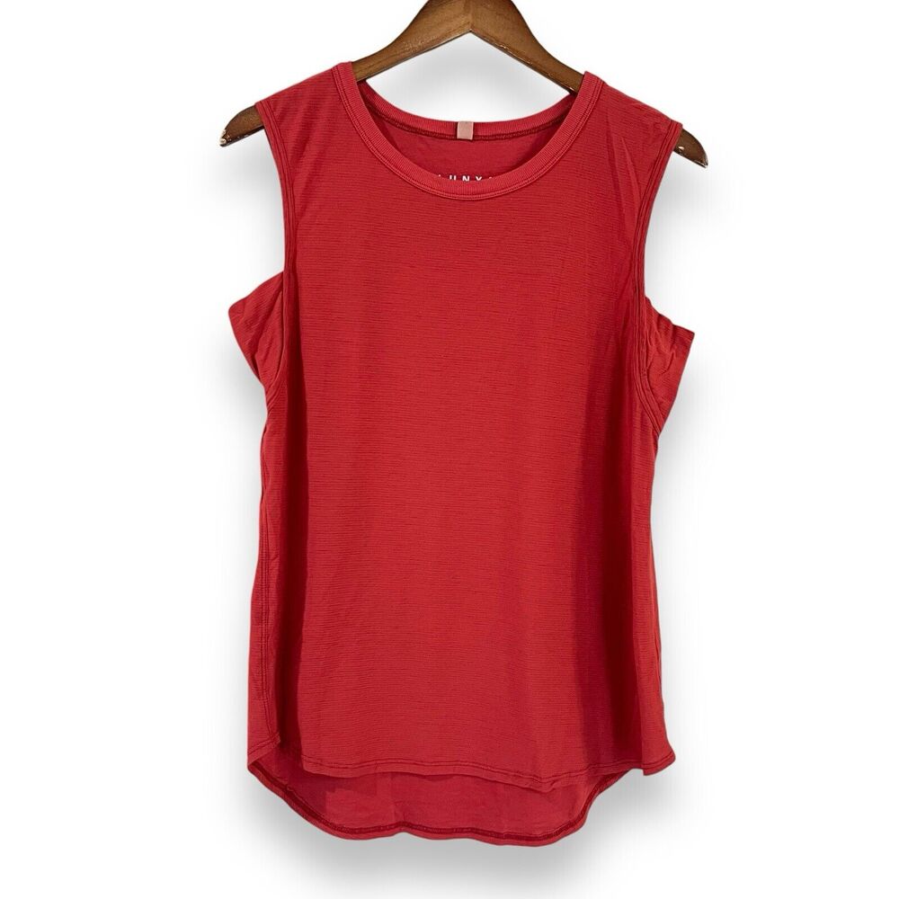 Lunya Cotton Blend Brick Cayenne Red Sleeveless Tank Top Size S Athleisure Yoga